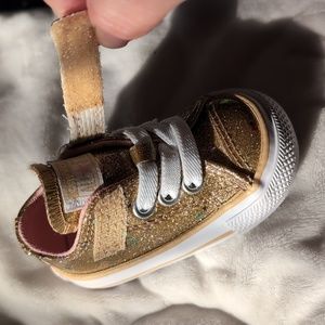 Converse Gold Glitter All Star, size 2 infant